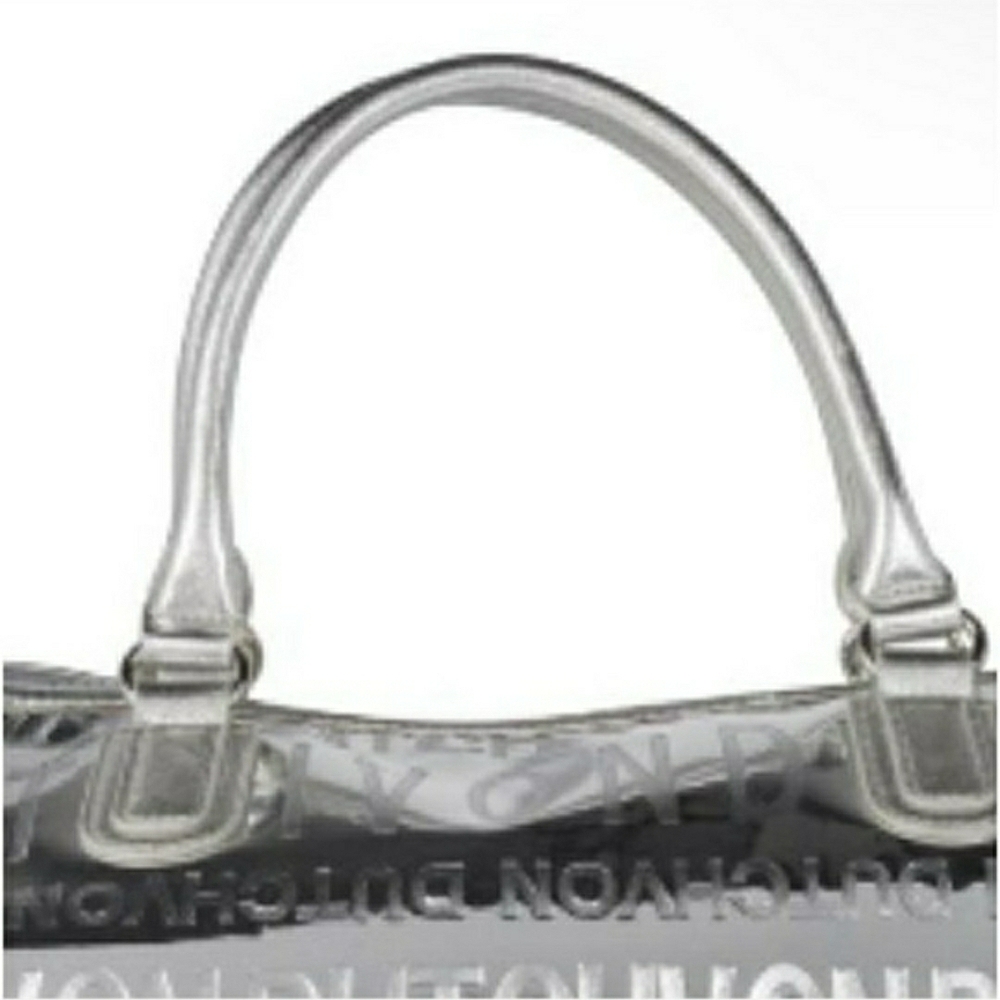 NWT! Von Dutch Metallic Silver Mirrored Weekender Gym Duffel Bag (Retail $379) - Picture 9 of 16